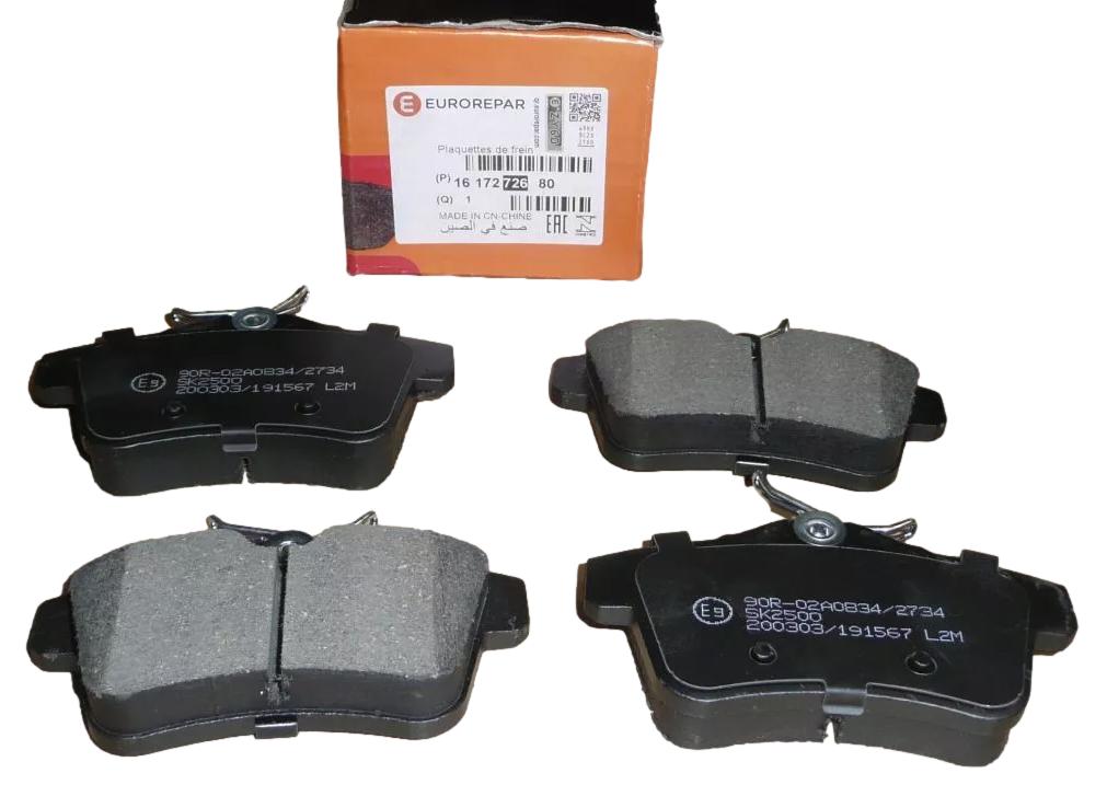 Klocki Hamulcowe Tył Citroen Peugeot 1617272680 Eurorepar 1617272680