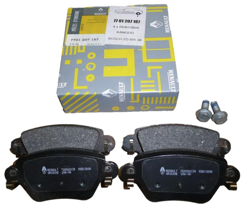 Klocki Hamulcowe Tył Renault Dacia 7701207187 Oryginał 7701207187