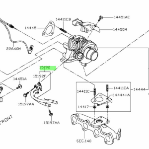 Przewód Chłodzenia Turbosprężarki 1519200Q0L Renault Nissan Oryginał ORG 1519200Q0L