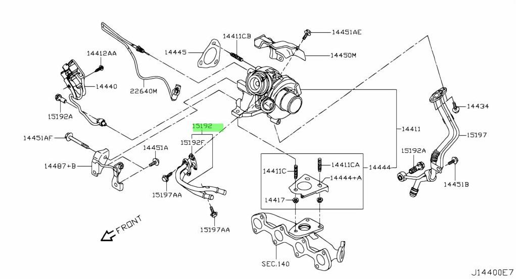Przewód Chłodzenia Turbosprężarki 1519200Q0L Renault Nissan Oryginał ORG 1519200Q0L